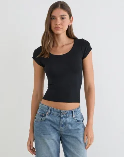 Sumala Tee in Thick Rib Black