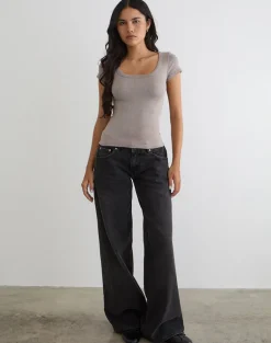 Sumala Tee in Thick Rib Moon Rock