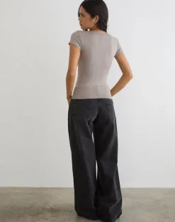 Sumala Tee in Thick Rib Moon Rock