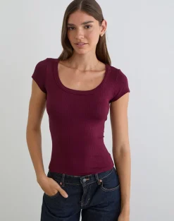 Sumala Tee in Thick Rib Wine