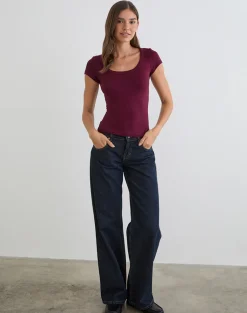 Sumala Tee in Thick Rib Wine