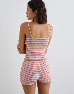 Sunala Cami Top in Stripe Rib Pink and Lilac