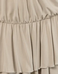 Suraya Plunge Mini Dress in Cupro Oatmilk
