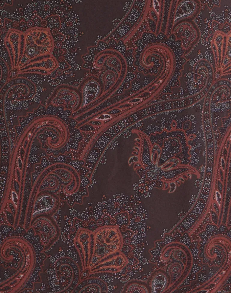 Suriela Midi Skirt in Chiffon Royal Paisley Burgundy