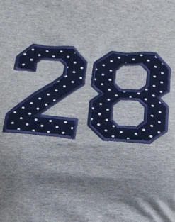 Sutin Tee in Grey Marl with Polka Embroidery