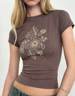 Sutin Tee in Nutmeg Floral Sequin