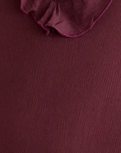 Swade Plunge Mini Dress in Crinkle Plum