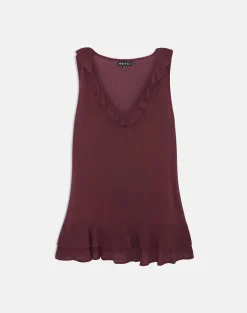 Swade Plunge Mini Dress in Crinkle Plum