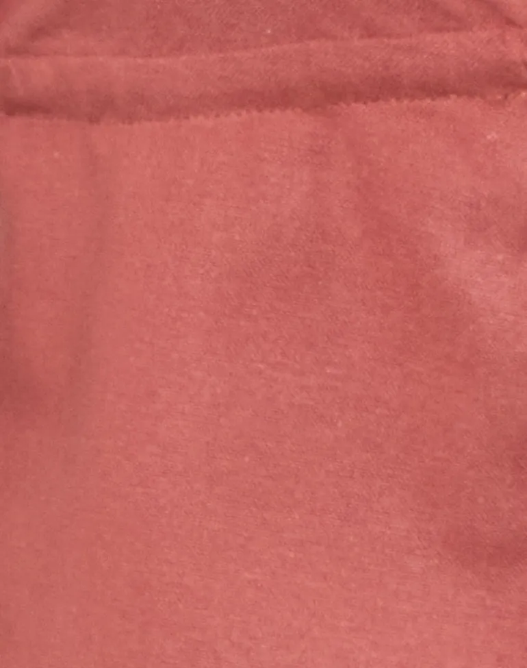 Syrma Backless Halter Top in Linen Tuscan Red
