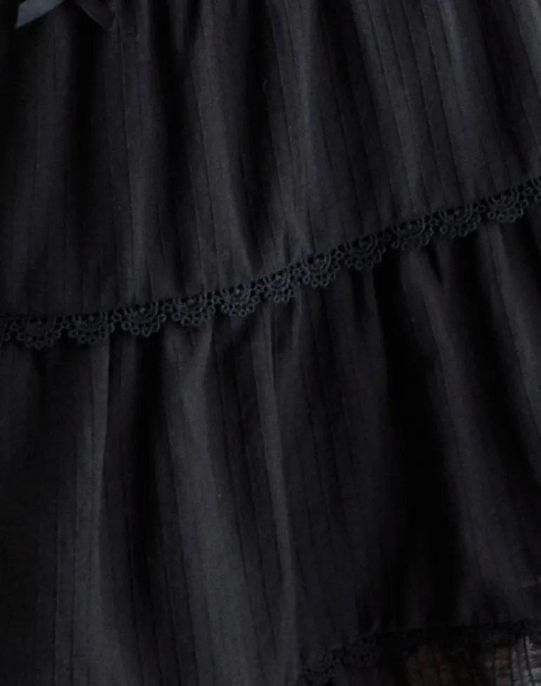 Talvi Tiered Frill Mini Skirt in Black