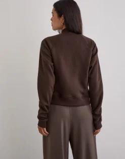 Tamayo Zip Turtleneck Jumper in Bitter Chocolate