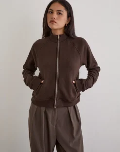 Tamayo Zip Turtleneck Jumper in Bitter Chocolate