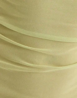 Tanjiro Off Shoulder Top in Mesh Green