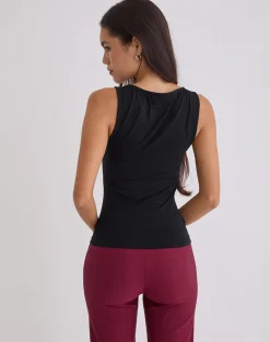 Tanzy Tie Top in Jersey Black
