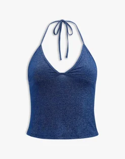 Tarikh Swim Tank Top in Shimmer Navy
