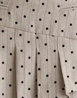 Tarja Mini Skirt in Beige with Polka Pinstripe