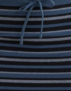 Tarmina Maxi Skirt in Knit Stripe Blue and Grey