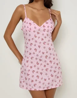 Tasuya Mini Dress in Floral Romance Pink
