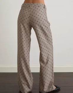 Tatina Trouser in Beige with Polka Pinstripe