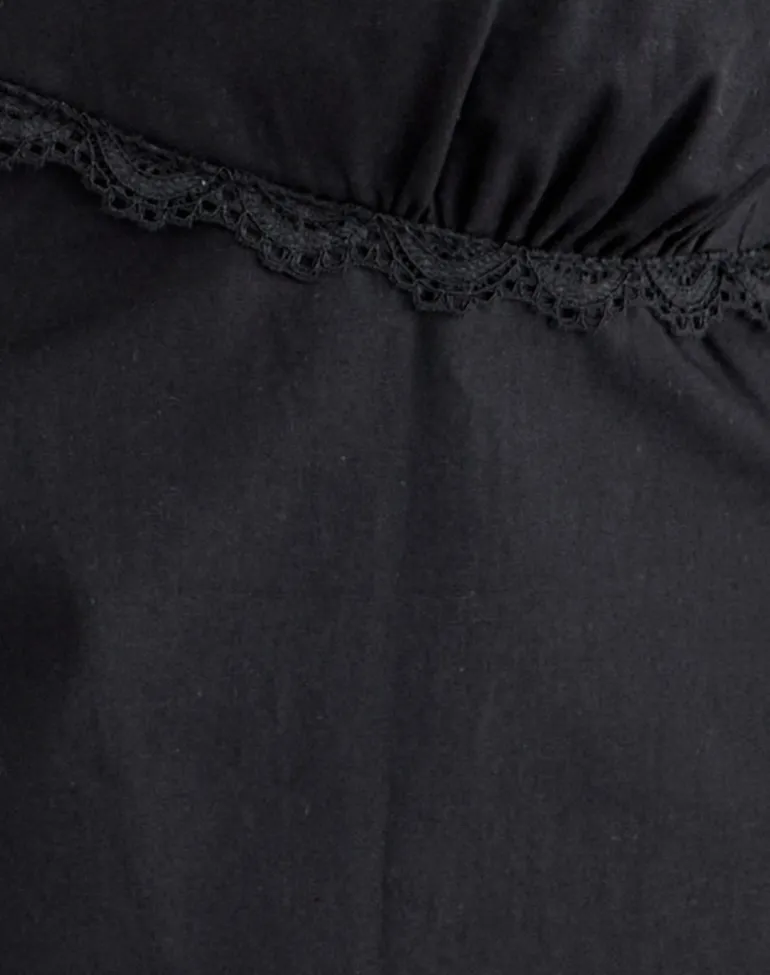 Tavita Mini Dress in Poplin Black