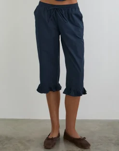 Tenison Capri Trouser in Dark Navy