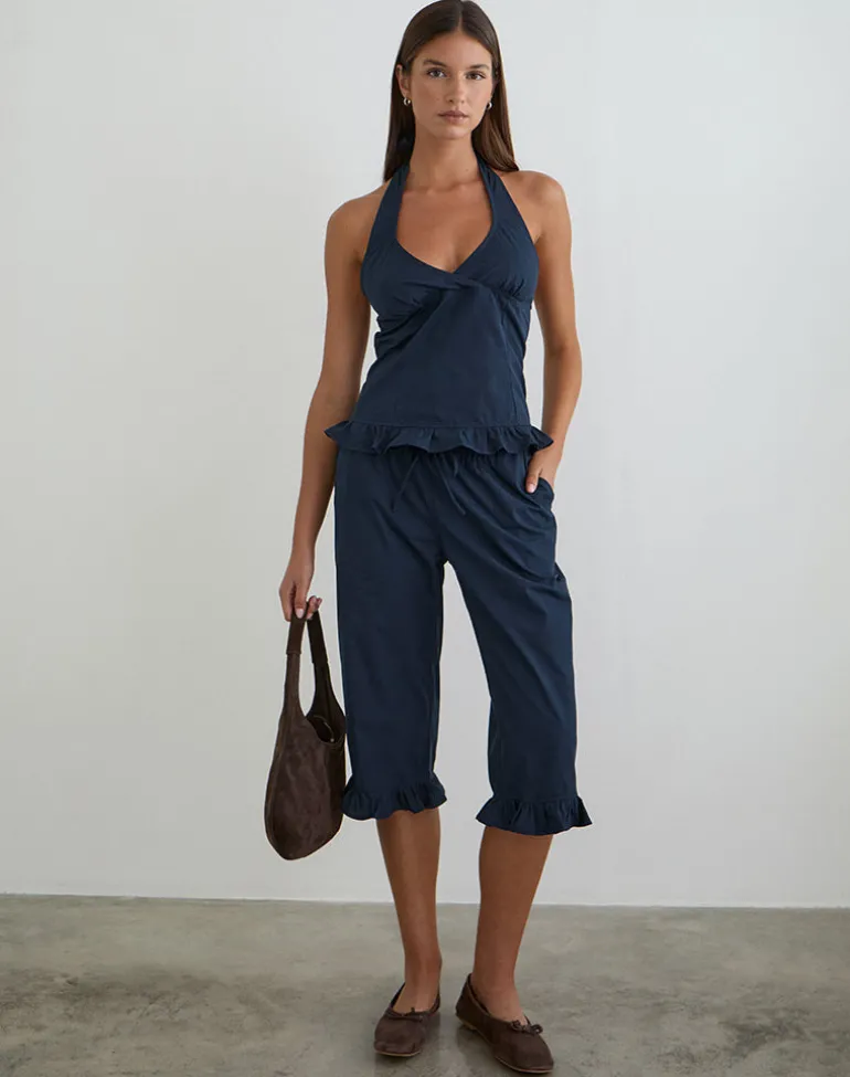 Tenison Capri Trouser in Dark Navy