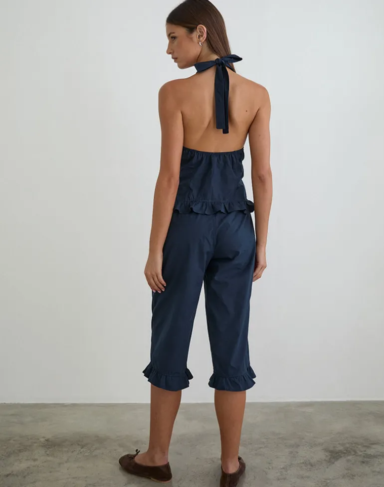 Tenison Capri Trouser in Dark Navy