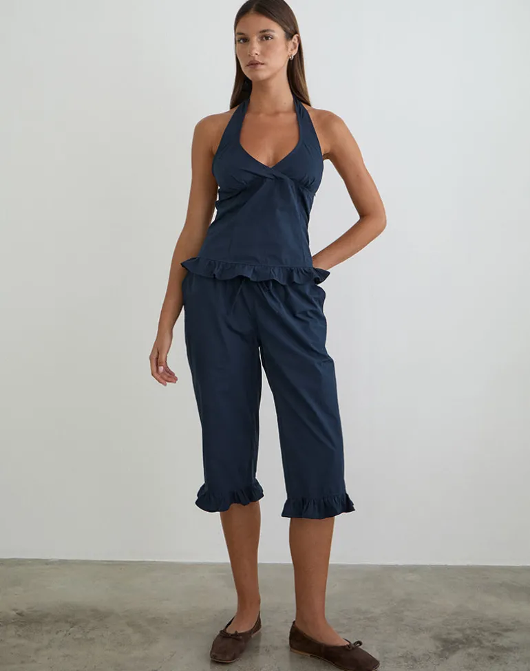 Tenison Capri Trouser in Dark Navy