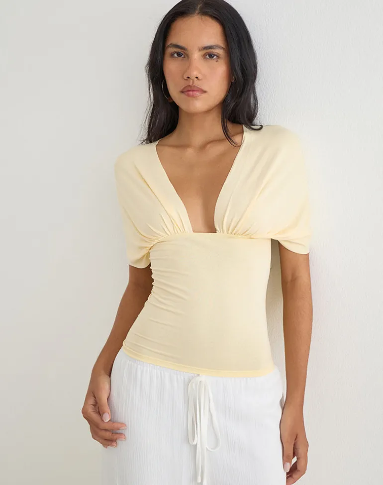 Tex Tie Back Top in Lemon