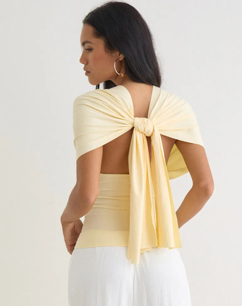 Tex Tie Back Top in Lemon