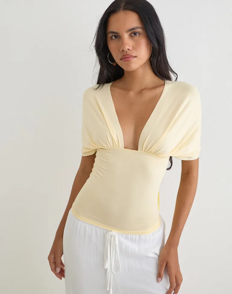 Tex Tie Back Top in Lemon