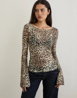 Tineko Long Sleeve Top in Leopard Dance Brown