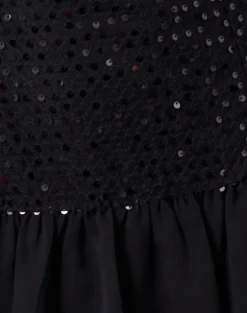 Tinosa Corset Dress in Ruffle Sequin Black