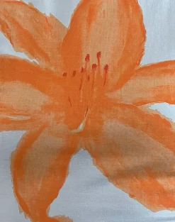 Tiona Tee in Blue with Orange Painted Flower