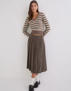 Tisrah Midi Skirt in Truffle