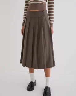 Tisrah Midi Skirt in Truffle