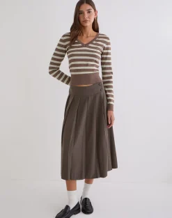 Tisrah Midi Skirt in Truffle