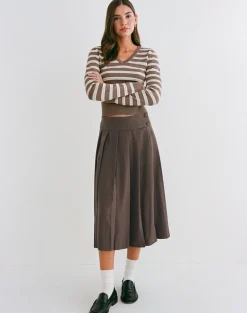Tisrah Midi Skirt in Truffle