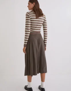 Tisrah Midi Skirt in Truffle