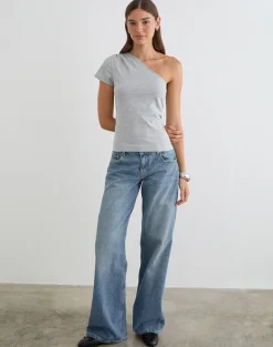 Tokiki One Shoulder Top in Jersey Misty