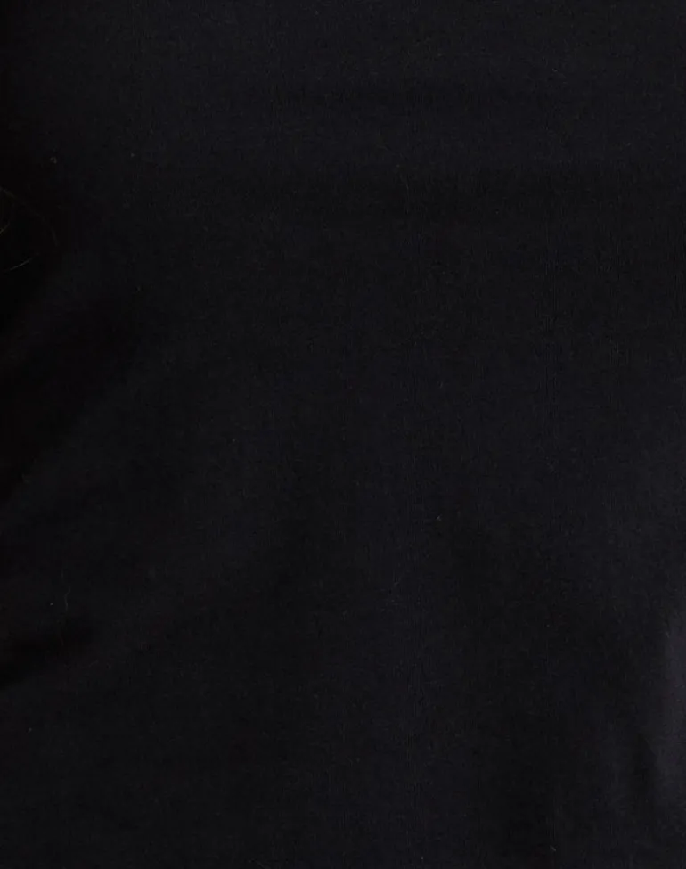 Tokiwa Asymmetric Shoulder Tee in Black