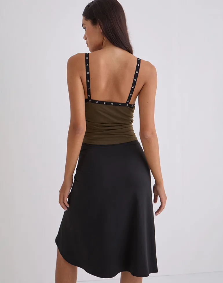 Tolani Cami Top in Heavy Mesh Khaki
