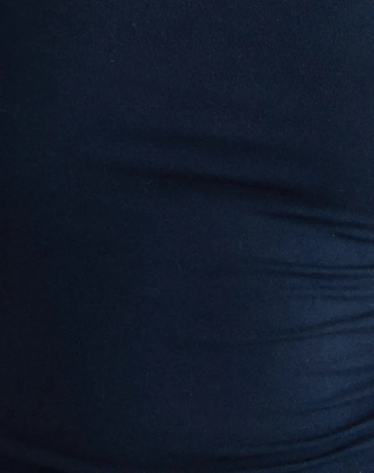 Tomoe Halter Neck Top in Rayon Jersey Navy