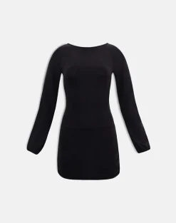 Tomoko Mini Dress in Cupro Black