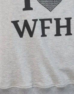 Toria Sweatshirt in Grey Marl with I Love WFH Graphic