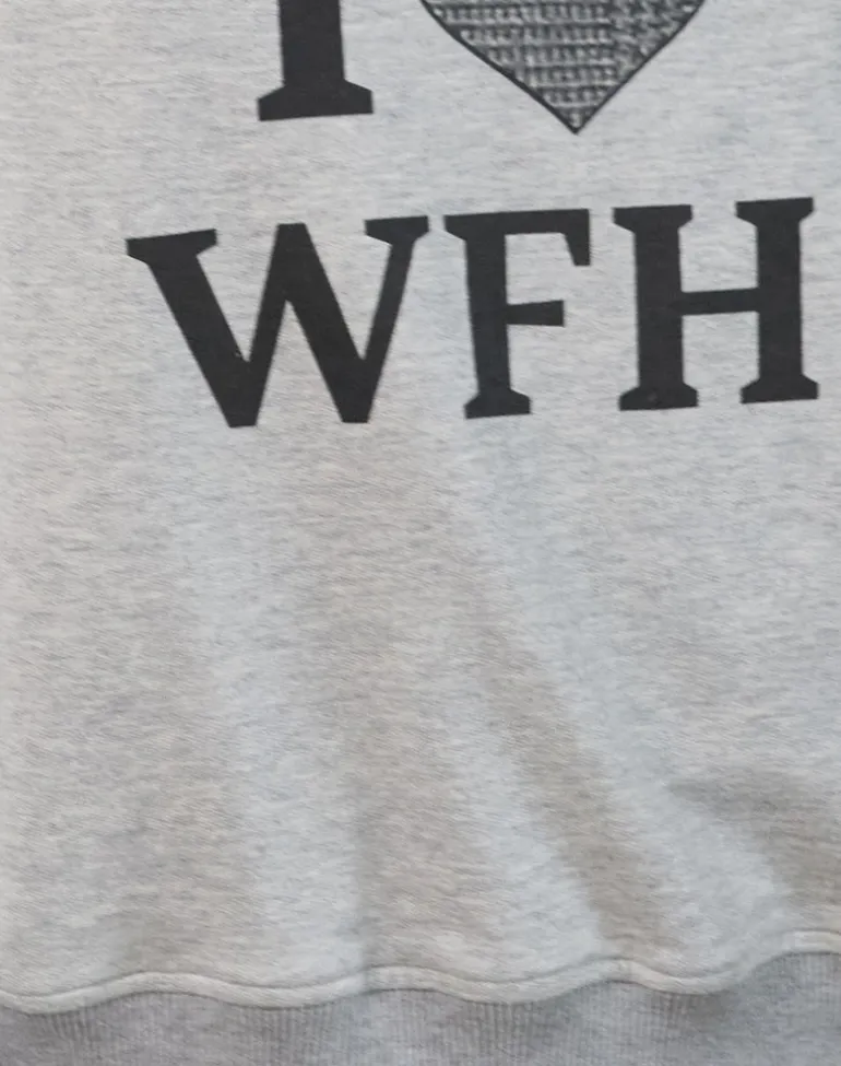 Toria Sweatshirt in Grey Marl with I Love WFH Graphic