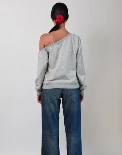 Toria Sweatshirt in Grey Marl with I Love WFH Graphic
