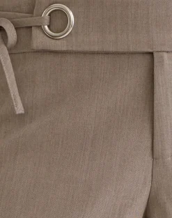 Tova Tie Tailoring Trouser in Khaki Beige