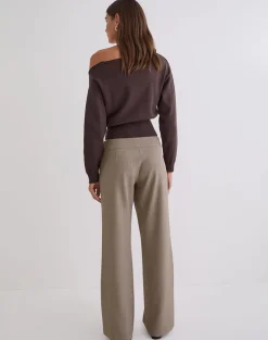 Tova Tie Tailoring Trouser in Khaki Beige