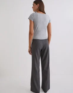 Tova Tie Tailoring Trousers in Pinstripe Grey